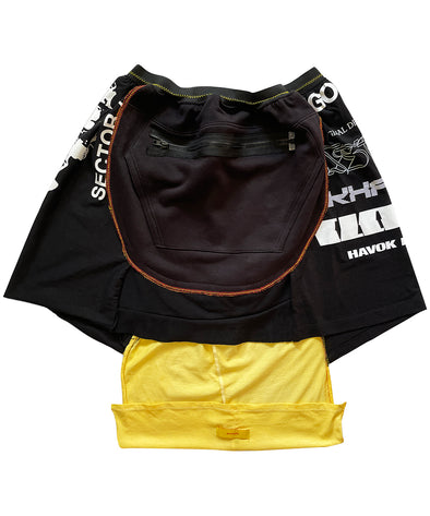 SECTOR 7 x CLOUDS TECHNICAL SKIRT (BLACK/YELLOW) RADD LOUNGE 限定