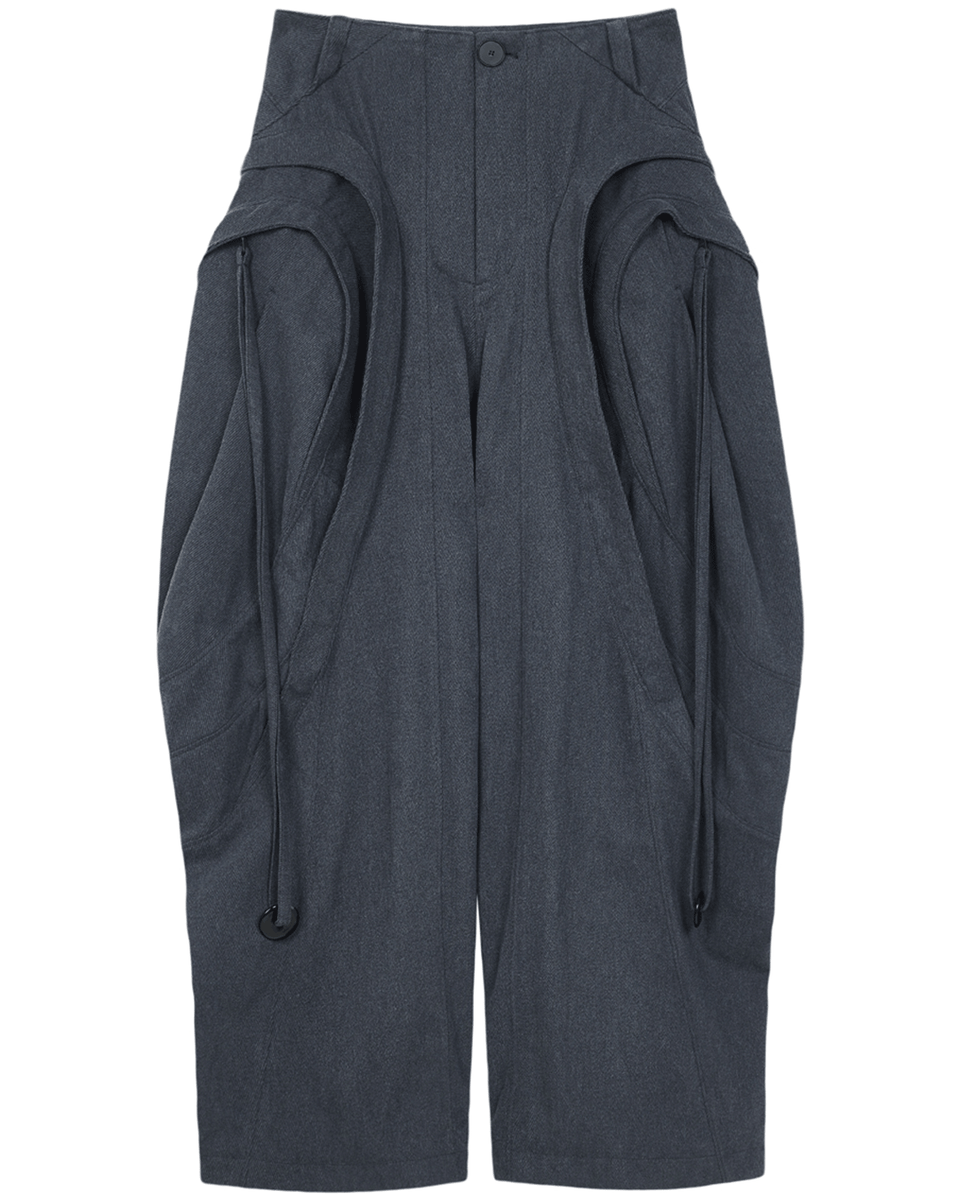NUTEMPEROR / ナットエンペラー - DISTORTION WIDE PANTS (NAVY
