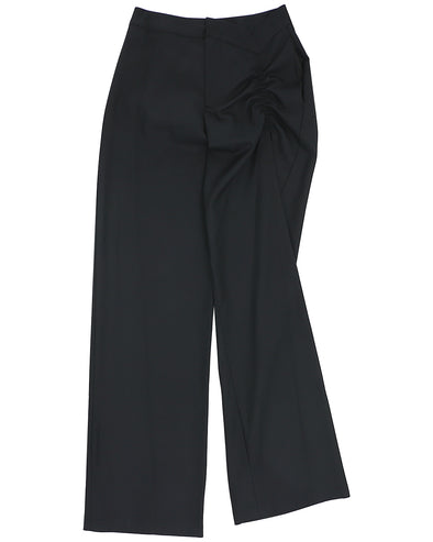 TROUSERS WITH V-WAISTBAND AND GATHERING DETAIL (DUSKY BLACK)