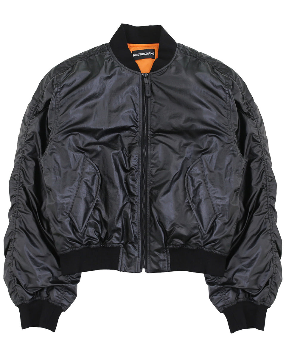 DINGYUN ZHANG / ディンユー・チャン - CROPPED BOMBER JACKET (BLACK