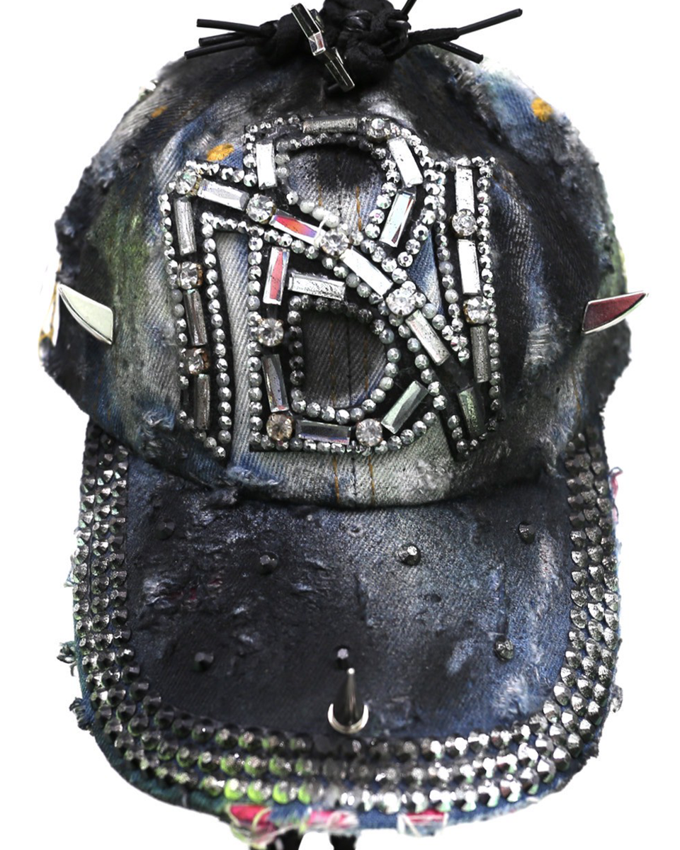 NAZIFA BEGUM キャップ　radd lounge NAZIFA BEGUM / ナジファ・ベガム - JEWEL NB CAP (DENIM/GREEN