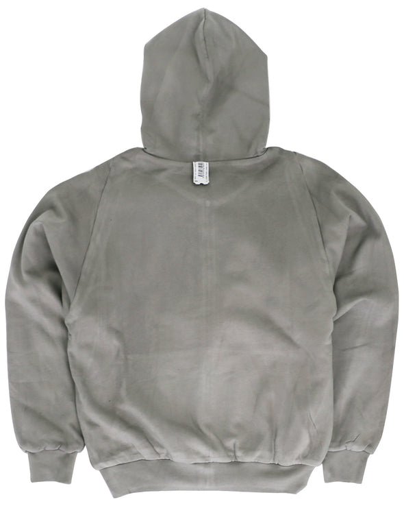 LIGHT COATED ZIP UP HOODIE (OIL TAUPE) UPCYCLED YEEZY GAP