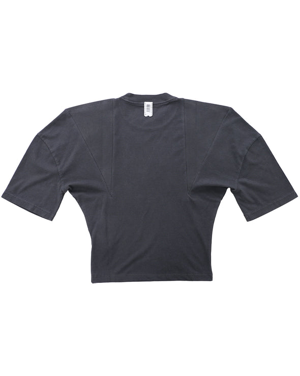 CUT UP SHOULDERS T-SHIRT (BLACK) UPCYCLED YEEZY GAP