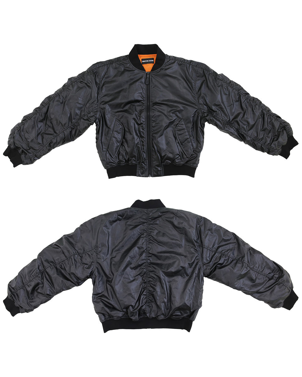 DINGYUN ZHANG / ディンユー・チャン - CROPPED BOMBER JACKET (BLACK