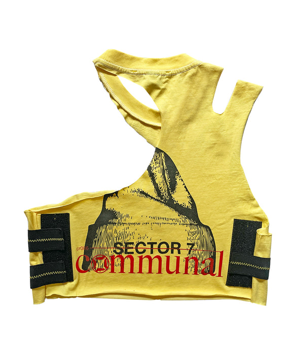 SECTOR 7 CROP CUT OUT TOP (YELLOW/BLACK) RADD LOUNGE 限定