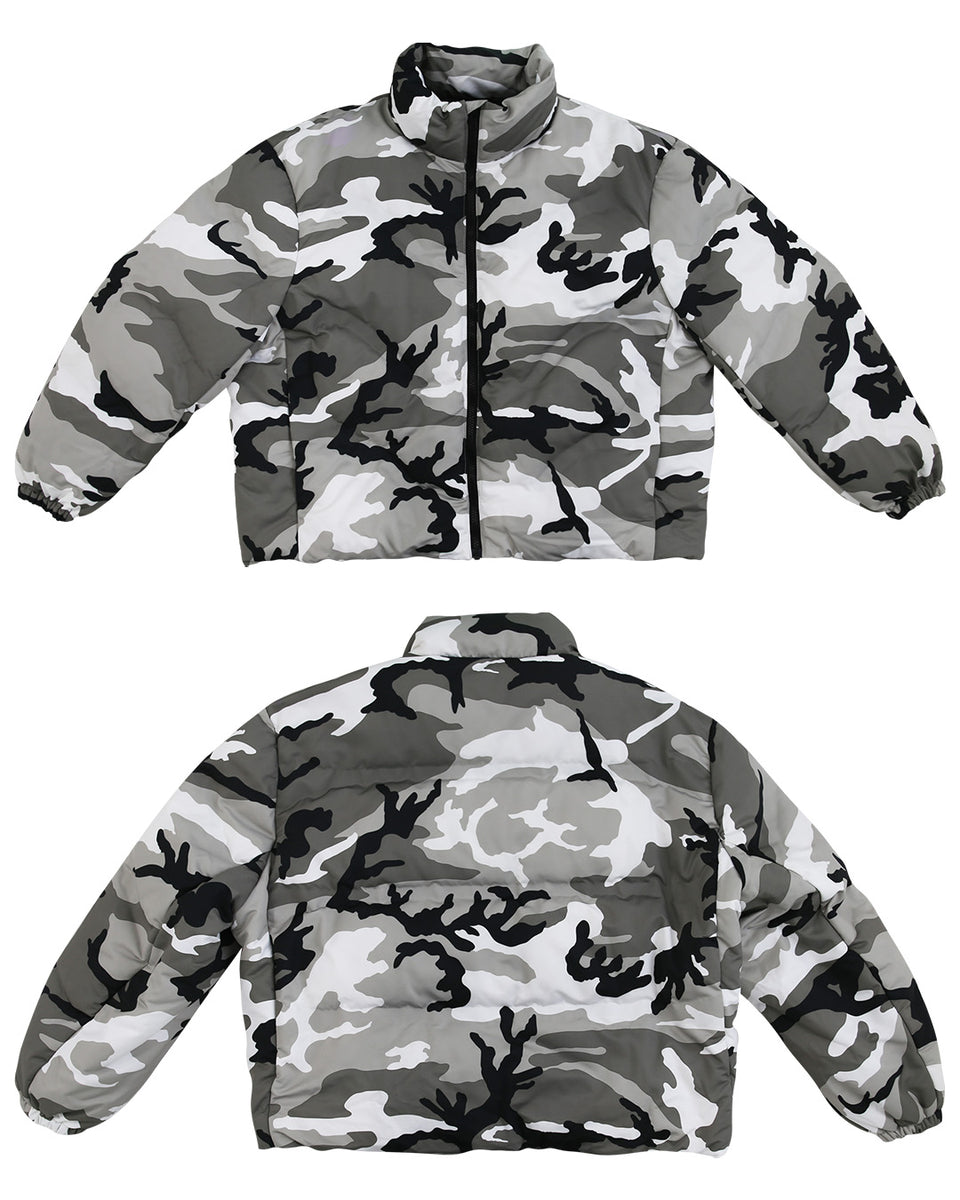 DINGYUN ZHANG / ディンユー・チャン - CROPPED PUFFER (SNOW CAMO