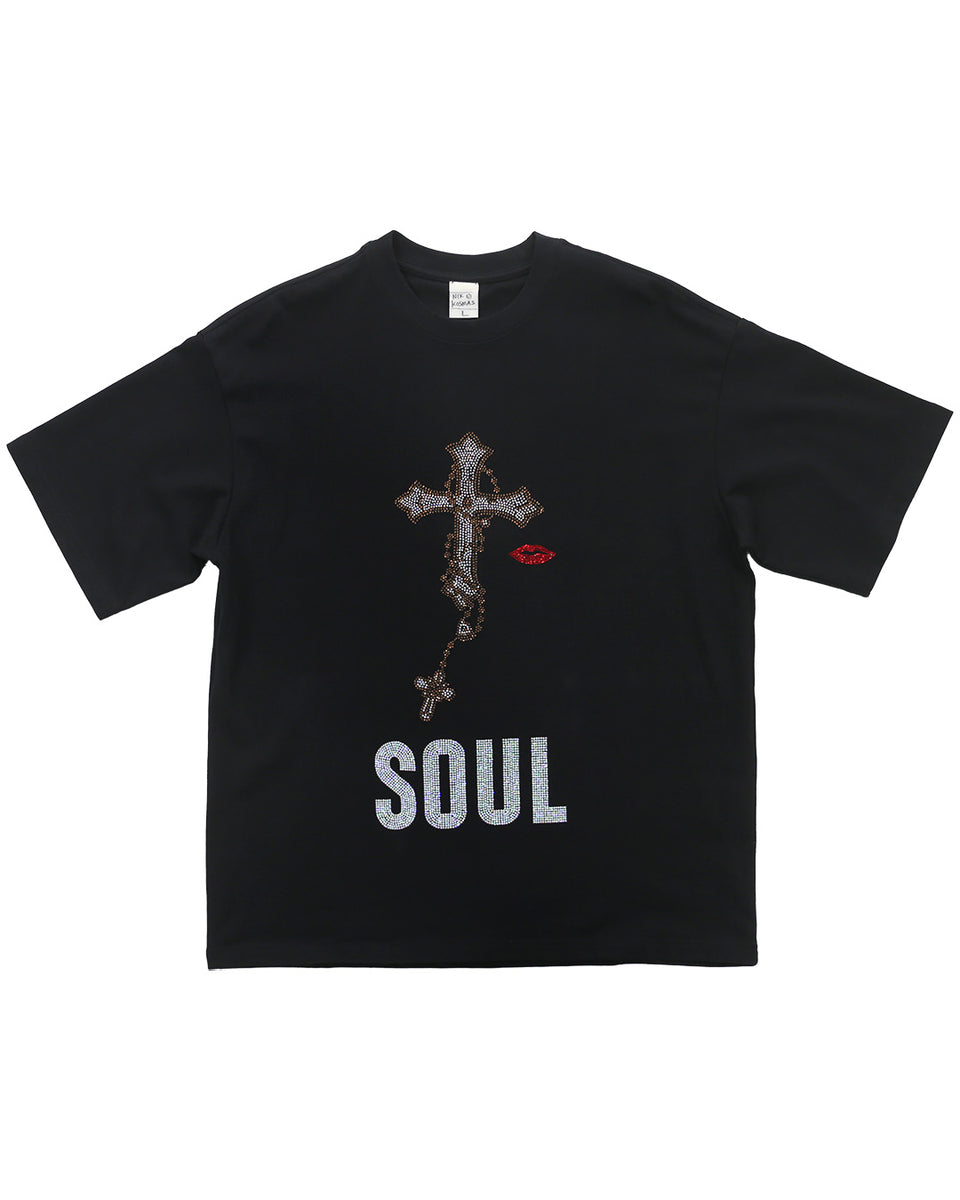 NIK KOSMAS / ニックコスマス - CROSS CRYSTAL SHIRT (BLACK) RADD