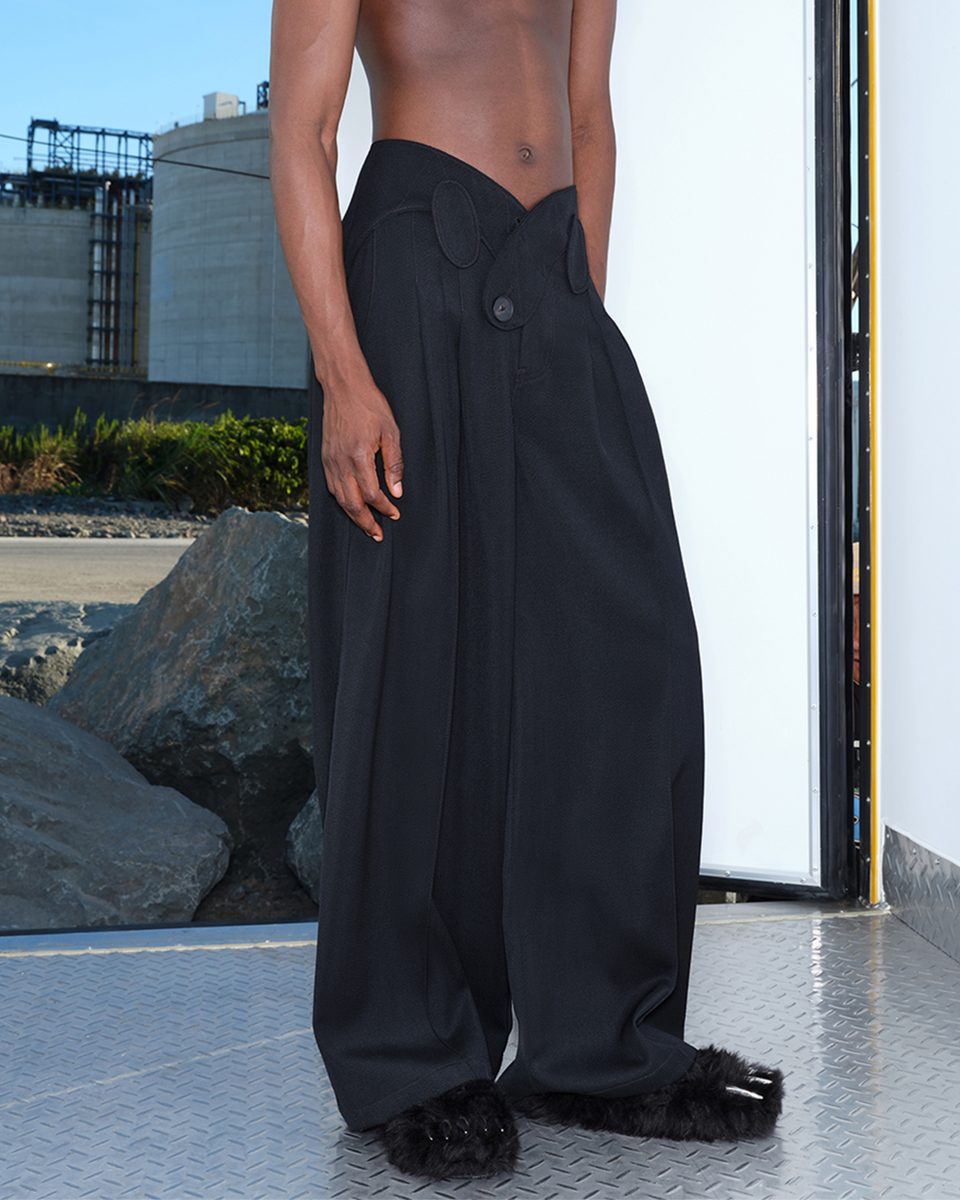 NUTEMPEROR / ナットエンペラー - WIDE TROUSERS (BLACK) | RADD LOUNGE