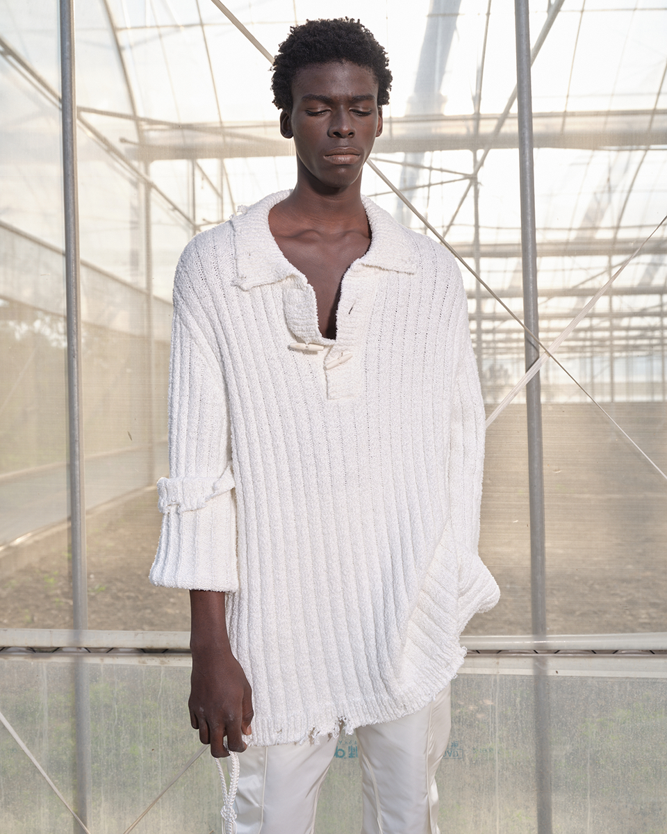 NUTEMPEROR/ナットエンペラー - CREW NECK SWEATER NUTEMPEROR / ナットエンペラー - MOCK NECK SWEATER (WHITE