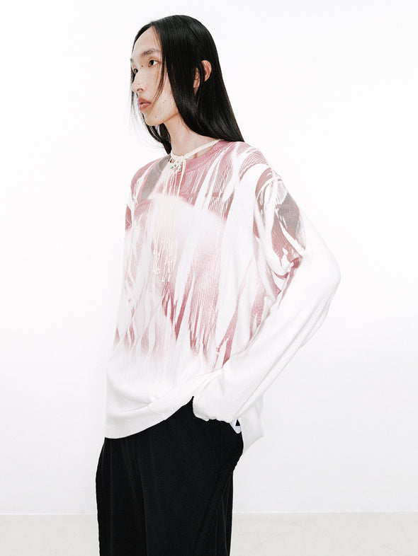 LONG SLEEVE TOP (WHITE/RED)