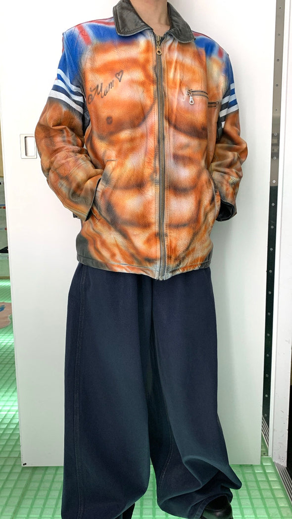 100% REAL LEATHER JACKET (MUSCLE) RADD LOUNGE 限定