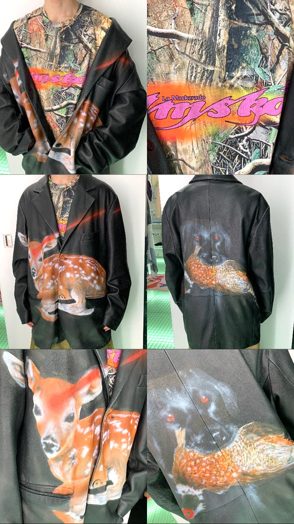 100% REAL LEATHER JACKET (FAWN AND DOG) RADD LOUNGE 限定