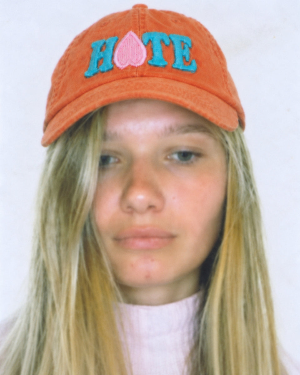 KANIMOTO / カニモト - CAP “HATE” (ORANGE/TURQUOISE) RADD LOUNGE