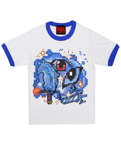 SYNTHESIS - WEB44 RINGER T-SHIRT (+2 pin) (BLUE/WHITE)