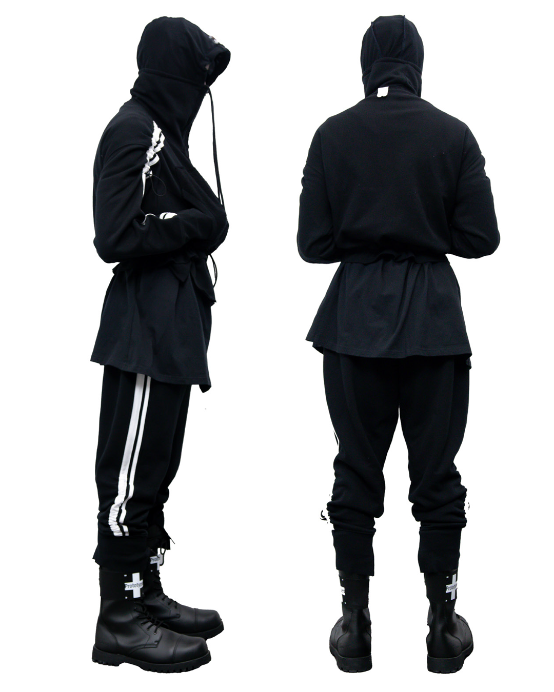 PROTOTYPES / プロトタイプス - TOGGLE ZIP-UP HOODIE (BLACK PROTOTYPES / プロトタイプス - TOGGLE ZIP-UP HOODIE (BLACK