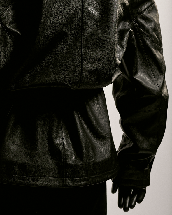 PARKA LEATHER JACKET (BLACK)