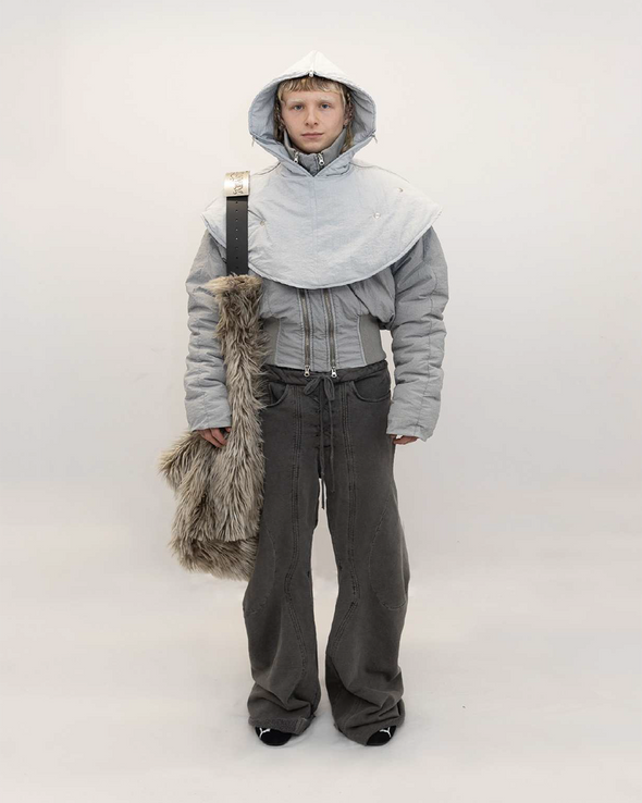 PROTAGONIST HOODED PUFFER JACKET (GREY)