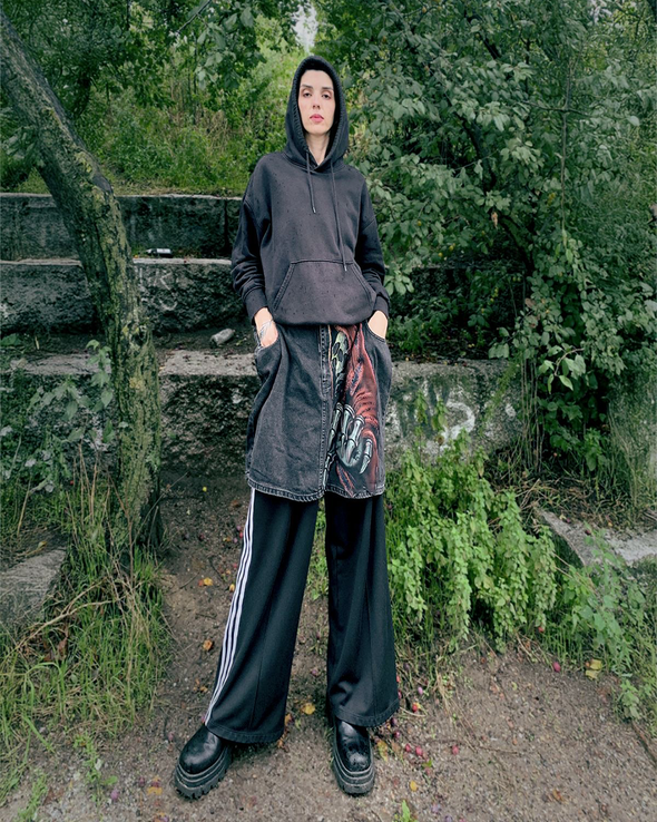 SKULL LONG SKIRT 1 (BLACK) RADD LOUNGE LIMITED