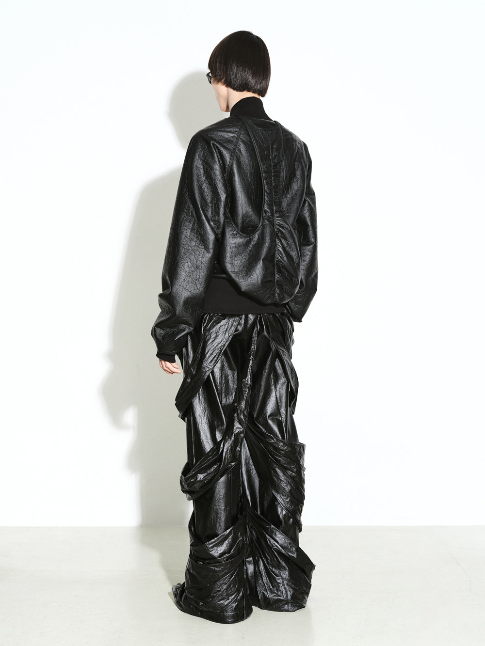 NUTEMPEROR / ナットエンペラー - PU LEATHER WIDE PANTS (BLACK 