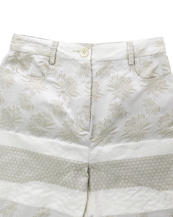 CAPRI BROCADE PANTS (WHITE/BEIGE)