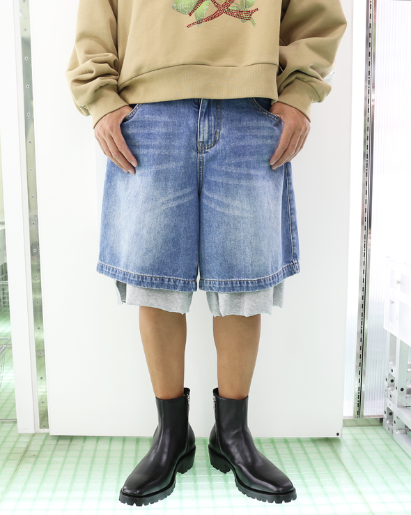 SQUARE TOE ZIPPER BOOTS (BLACK) RADD LOUNGE 限定