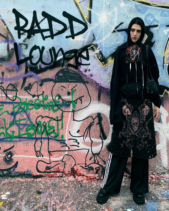 SKULL LONG SKIRT 2 (BLACK) RADD LOUNGE LIMITED