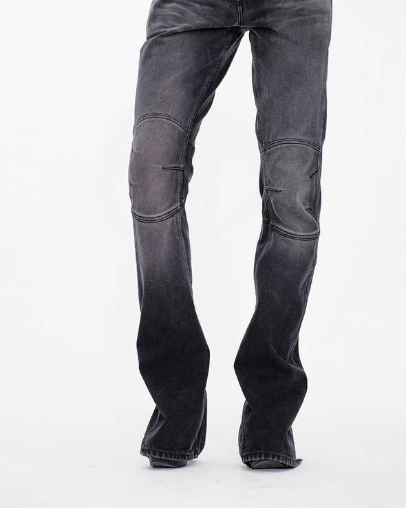 DENIM BIKER PANTS (BLACK)