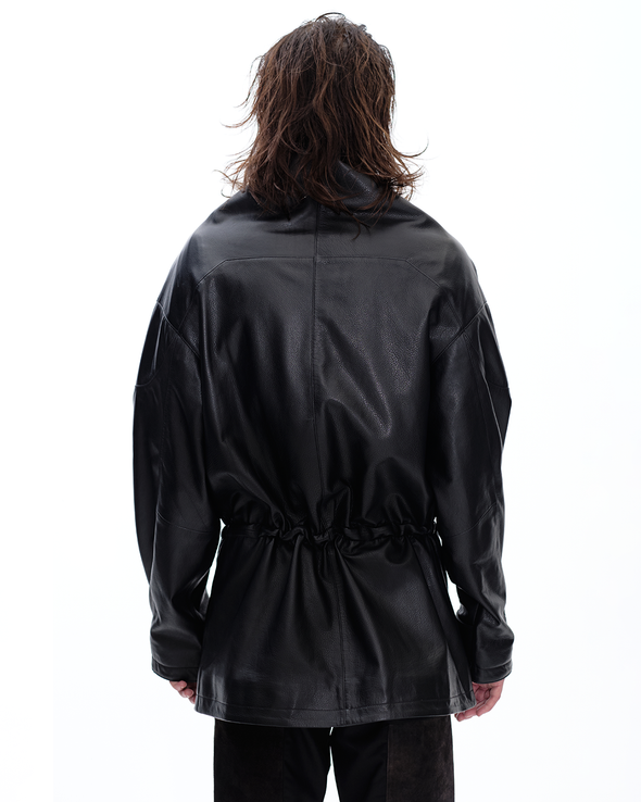 PARKA LEATHER JACKET (BLACK)