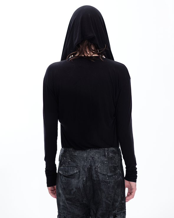 LONG SLEEVE SHIRT WITH PANEL (BLACK)