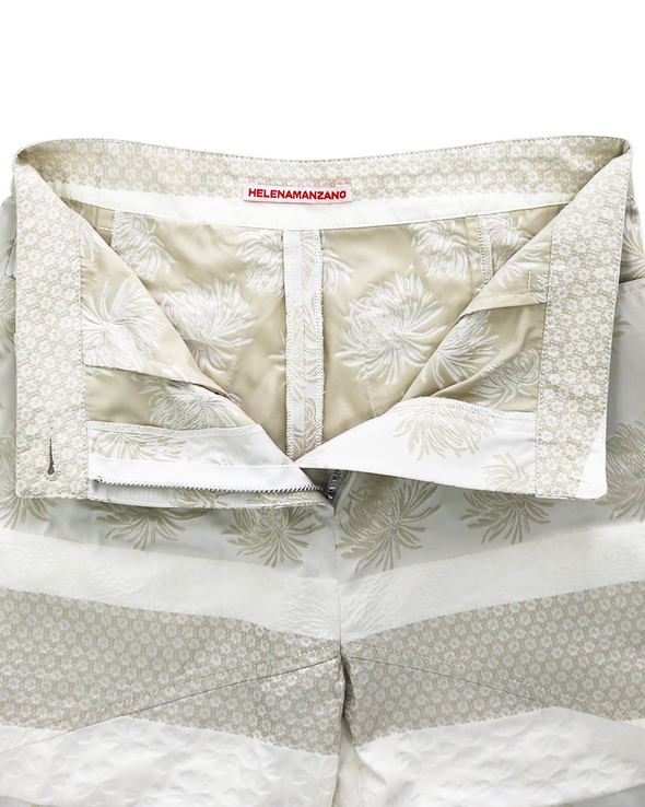 HELENAMANZANO - CAPRI BROCADE PANTS (WHITE/BEIGE)