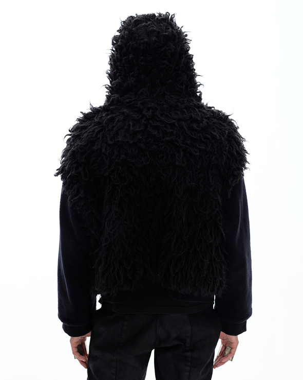 HOODIE WAXED JACKET (BLACK)