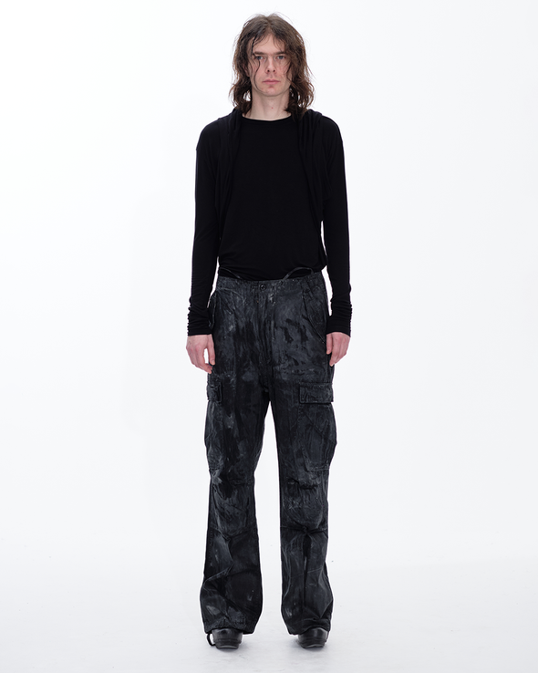 LONG SLEEVE SHIRT WITH PANEL (BLACK)