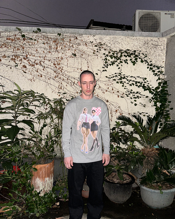 MUSCLE OL TWINS LONG SLEEVE (GREY) RADD LOUNGE 限定