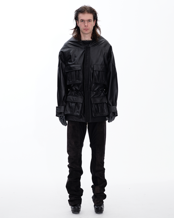 PARKA LEATHER JACKET (BLACK)
