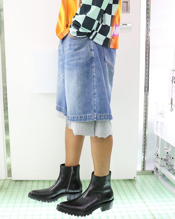 POINTED TOE ZIPPER BOOTS (BLACK) RADD LOUNGE 限定