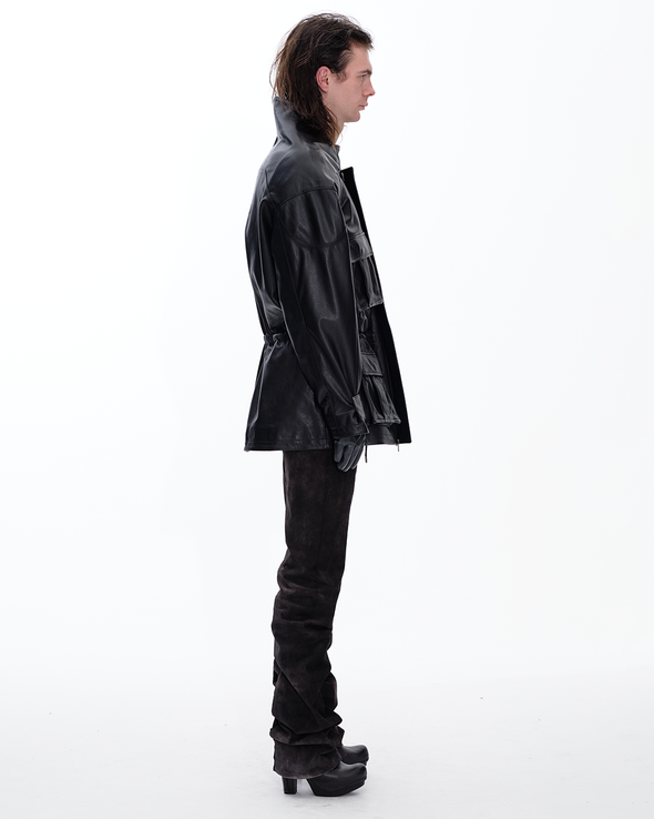 PARKA LEATHER JACKET (BLACK)