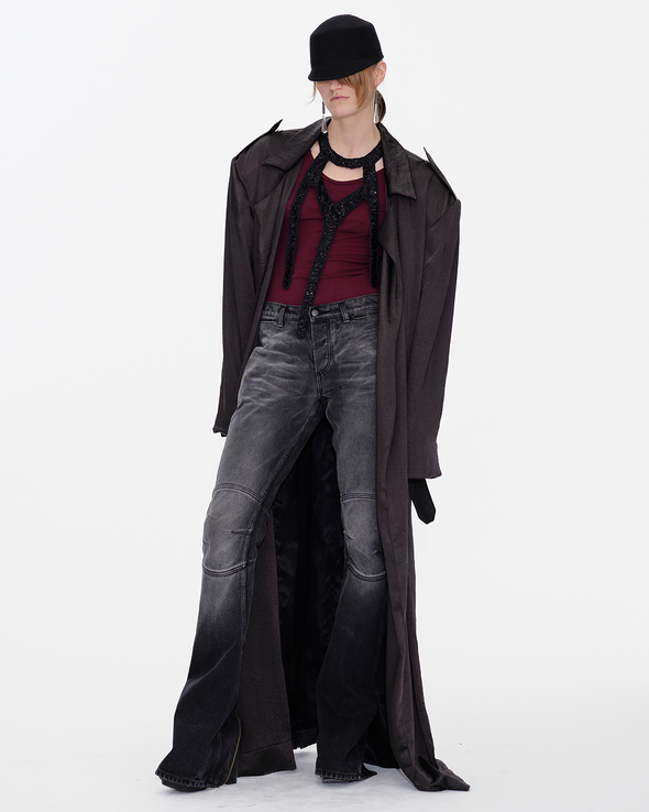 DENIM BIKER PANTS (BLACK)