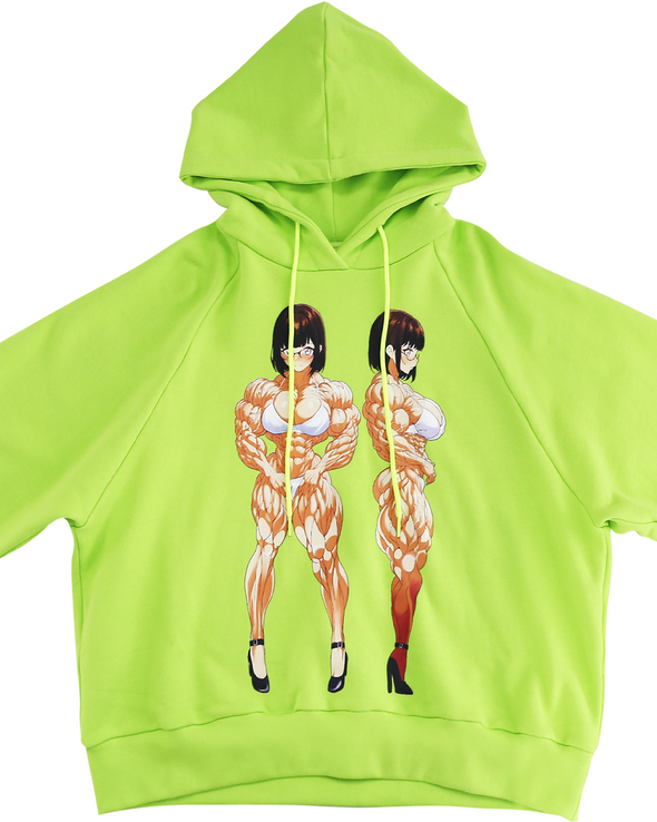 MUSCLE 2 GIRL HOODIE with Amanda del Valle (GREEN) RADD LOUNGE 限定