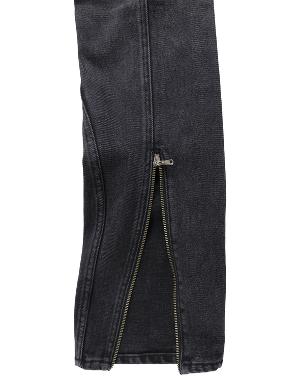 DENIM BIKER PANTS (BLACK)