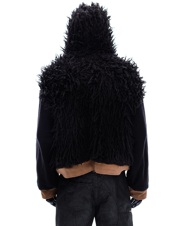 HOODIE WAXED JACKET (DARK BROWN)