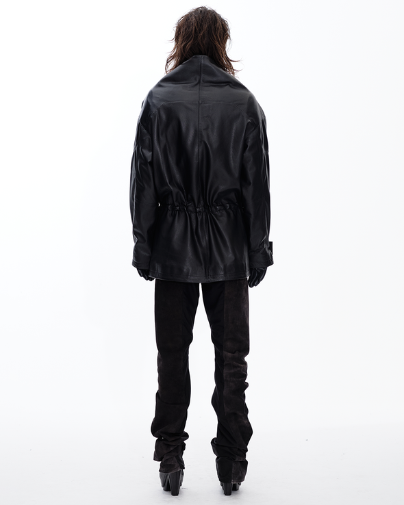 PARKA LEATHER JACKET (BLACK)