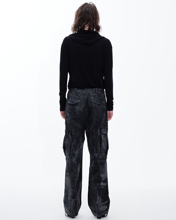 LONG SLEEVE SHIRT WITH PANEL (BLACK)