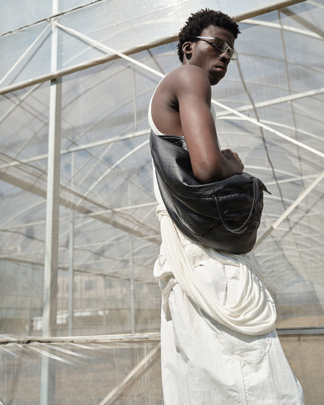 NUTEMPEROR+RADD LOUNGE - PU LEATHER EMBROIDERED BAG (BLACK NUTEMPEROR+RADD LOUNGE - PU LEATHER EMBROIDERED BAG (BLACK