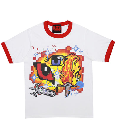 SYNTHESIS - WEB44 RINGER T-SHIRT (+2 pin) (RED/WHITE)