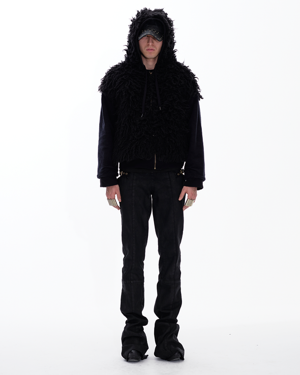HOODIE WAXED JACKET (BLACK)