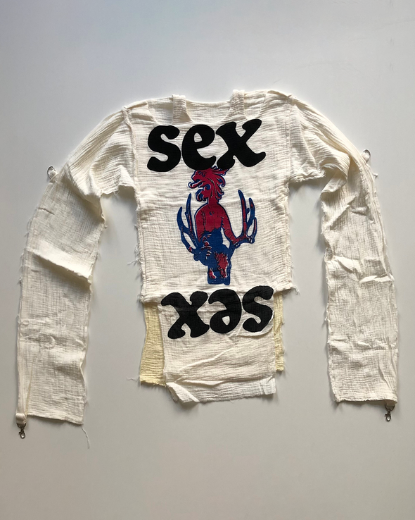 MUSLIN TOP LONGSLEEVE (SEX/WHITE) RADD LOUNGE 限定