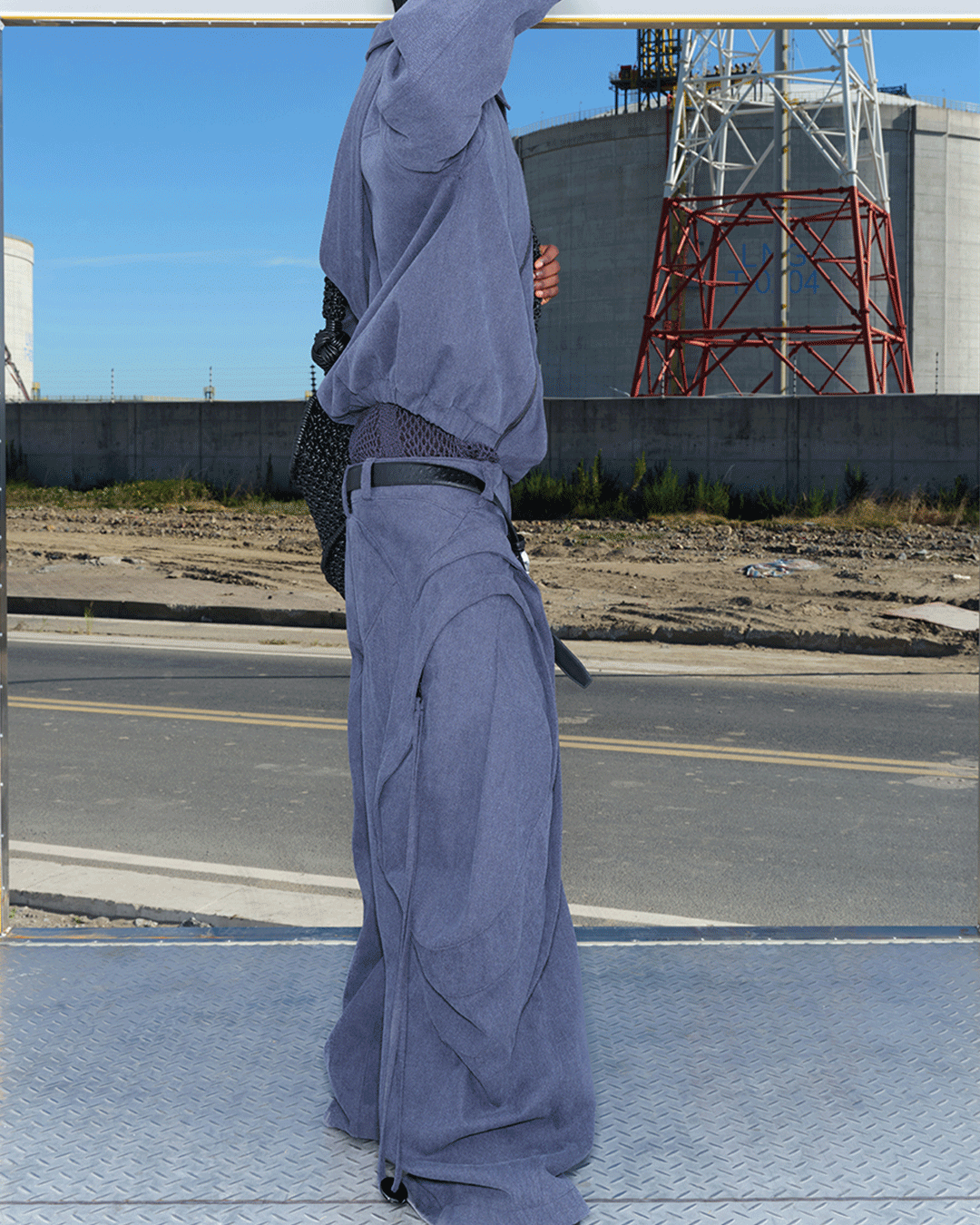 NUTEMPEROR / ナットエンペラー - DISTORTION WIDE PANTS (NAVY NUTEMPEROR / ナットエンペラー - DISTORTION WIDE PANTS (NAVY