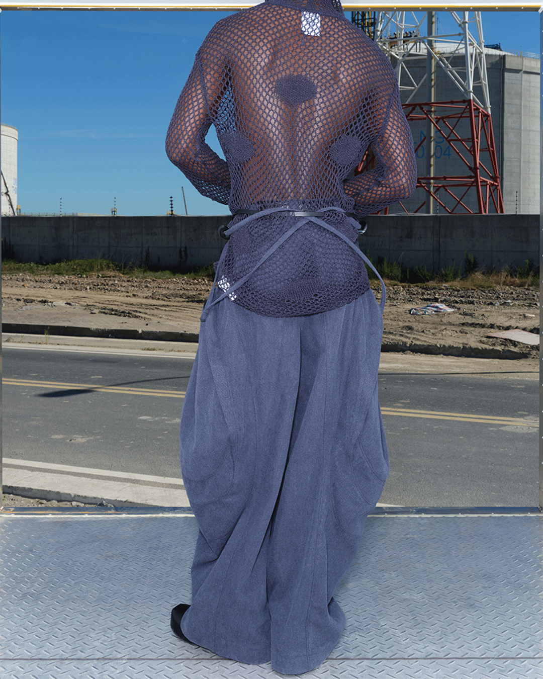 NUTEMPEROR / ナットエンペラー - DISTORTION WIDE PANTS (NAVY NUTEMPEROR / ナットエンペラー - DISTORTION WIDE PANTS (NAVY