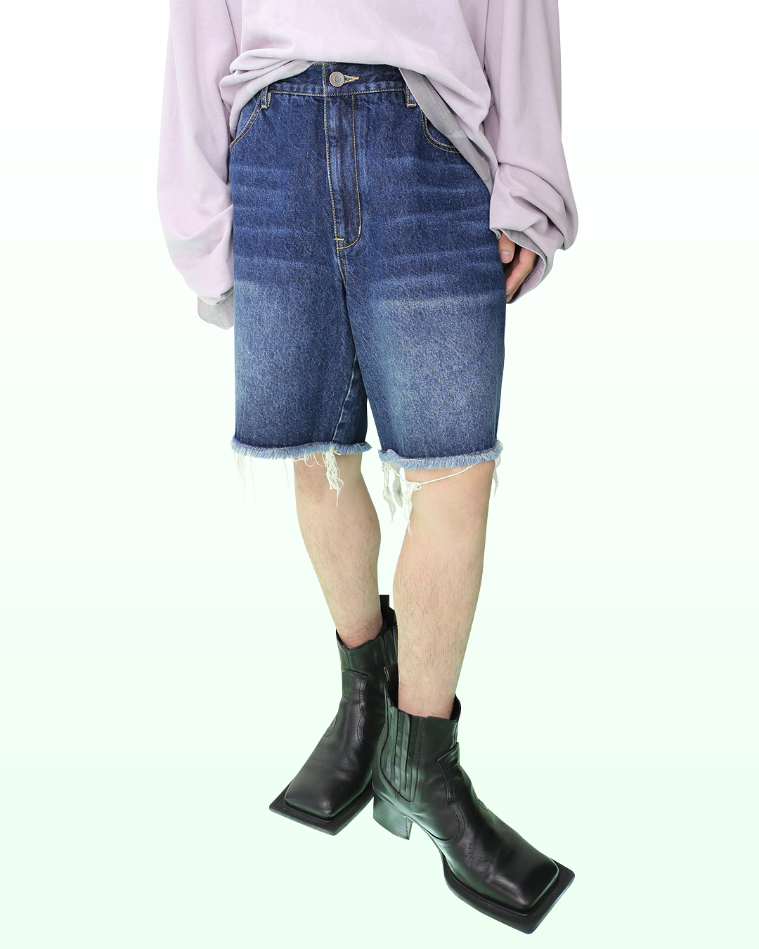 NIK KOSMAS / ニックコスマス - OVERSIZED DENIM SHORTS (INDIGO) RADD NIK KOSMAS / ニックコスマス - OVERSIZED DENIM SHORTS (INDIGO) RADD