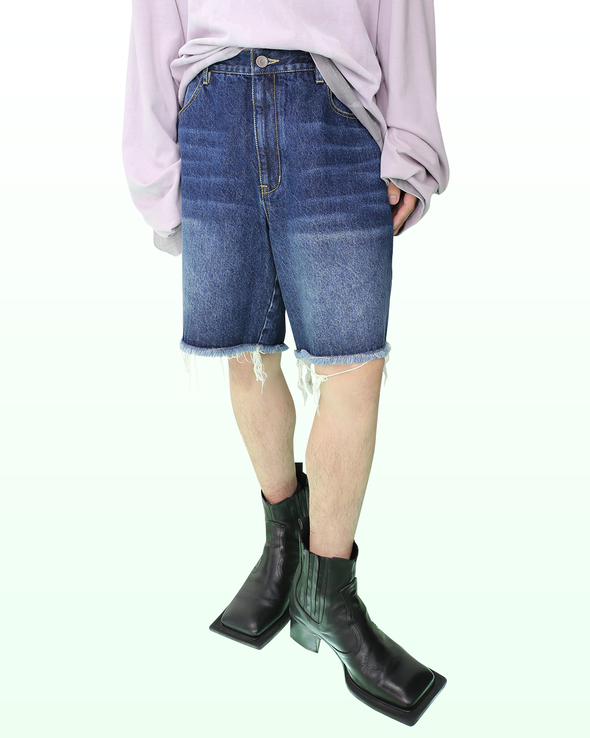 OVERSIZED DENIM SHORTS (INDIGO) RADD LOUNGE 限定